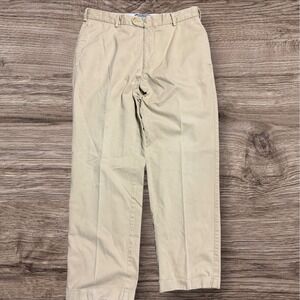 Peter Millar Khaki Chino Pants Men's 33x28 Tan Pima Cotton Golf Pleated Casual